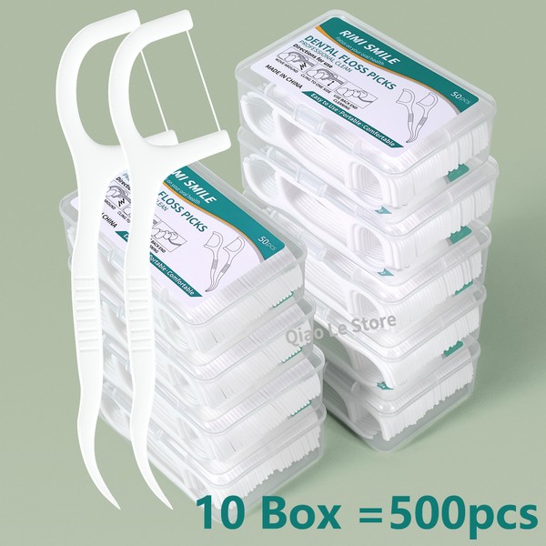 1/2/5/10 caixa portátil descartável fio dental palito de plástico de alta tensão fio dental vara caixa de fio dental ﻿ Cuidados bucais