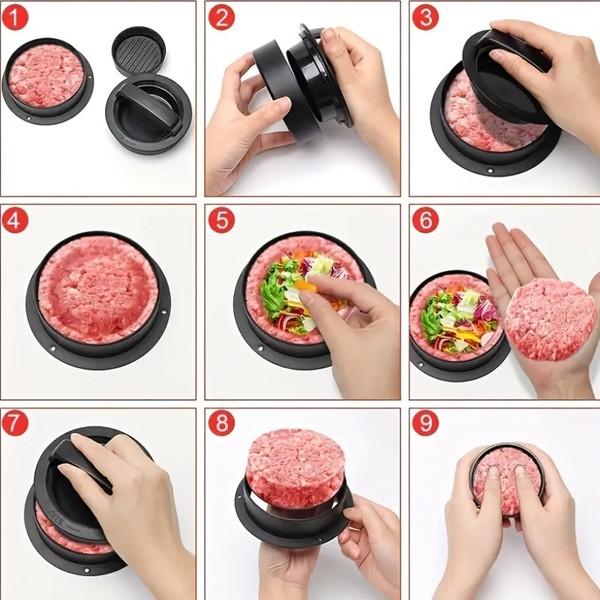 1 conjunto, adequado para cozinha rv, máquina de hambúrguer antiaderente, molde de máquina de torta de carne, adequado para carne, leite, queijo, legumes