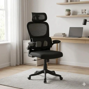 Cadeira de Escritório Presidente Ergonômica com Apoio Lombar Regulável — Home Office