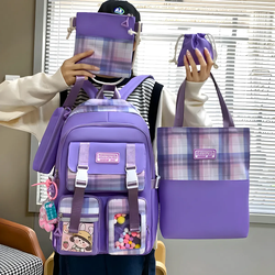 Kit Mochila Completa 5 Peças Feminina Moderna