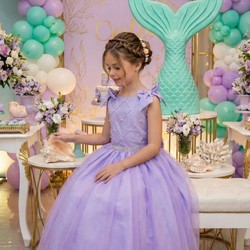 Vestido Luxo Lilás Inspiração - Ariel 