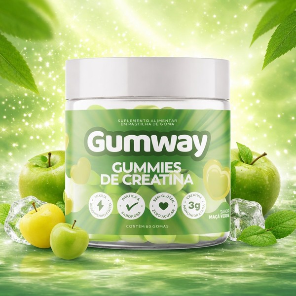 Creatina Monohidratada Gumway Maça Verde