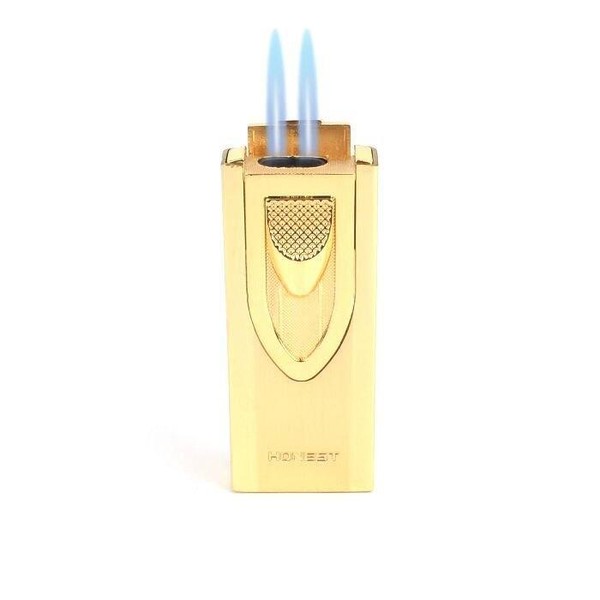 Isqueiro Maçarico Honest 724 - Dourado (2 Chamas)