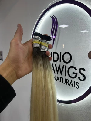 Cabelo Vietnamita Loiro Raiz Escura 65cm - 100gr