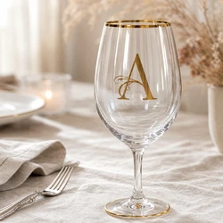 Taça Gastro para Vinho Tinto Personalizada com Inicial – 580 ml