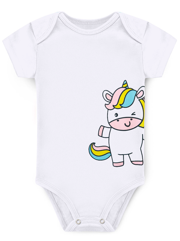 KIT BODY INFANTIL 3 PEÇAS SUEDINE UNICÓRNIO