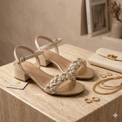 SANDÁLIA FANCY INFANTIL OFF WHITE/DOURADO KLIN - 526019