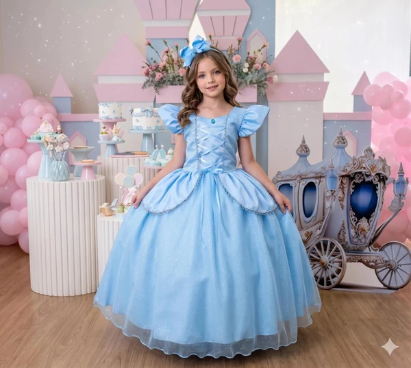 Vestido Fantasia Longo - Cinderela 
