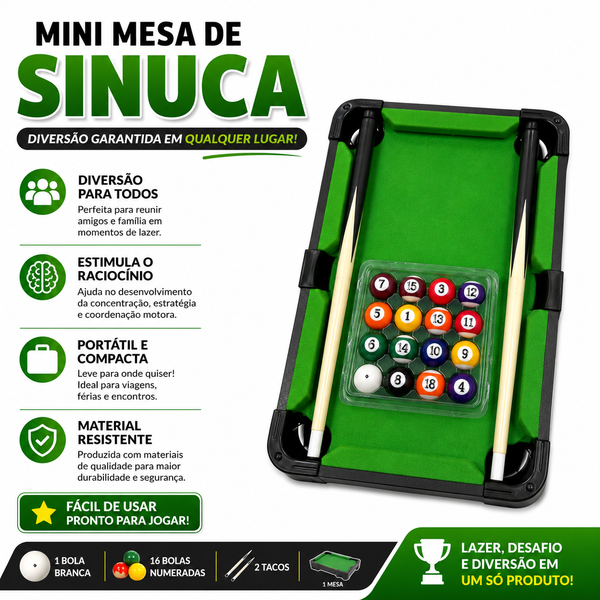 Mini Mesa de Sinuca Portátil