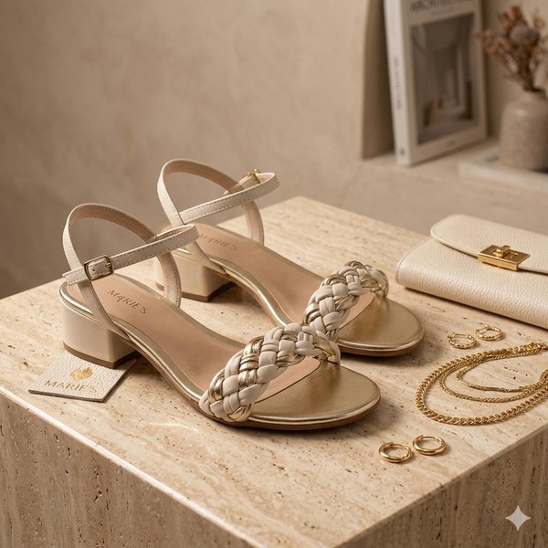 SANDÁLIA FANCY INFANTIL OFF WHITE/DOURADO KLIN - 526019