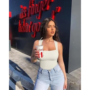 Body Feminino Modelador Canelado Sem Costura com Decote Quadrado