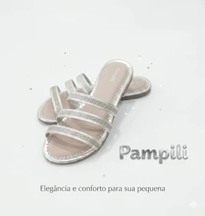 SANDALIA CHERRIE DOURADO TIRA SINT PAMPILI 409178 