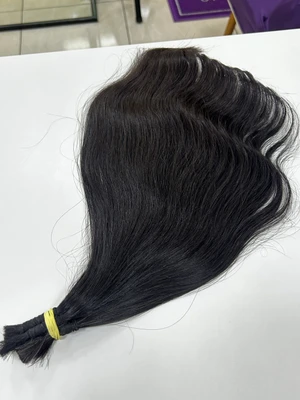 Cabelo Brasileiro Castanho 50 cm Liso (Leves Ondulações) - 100gr