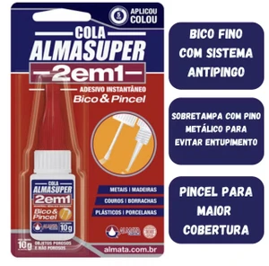 Cola Líquida Almaflex Instantâneo Bico Pincel