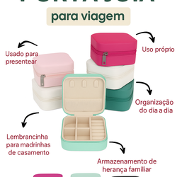Mini Porta-Jóias em Couro Sintético Salmão