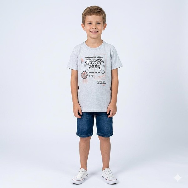 CAMISETA MASCULINA 47958 PULLA BULLA CINZA