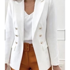 Blazer Alfaiataria Feminino Casaco Social Com 6 Botão 