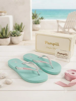 CHINELO MENINA INFANTIL PAMPILI 460023 LOVE AZUL PVC