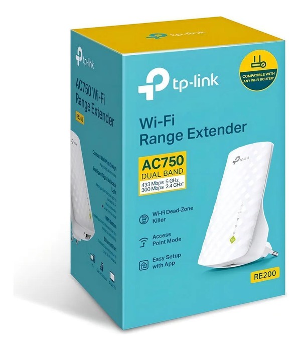 Repetidor TP-Link Sem Fio Wi-Fi AC750 RE200 Dual Band 5GHz - RE200