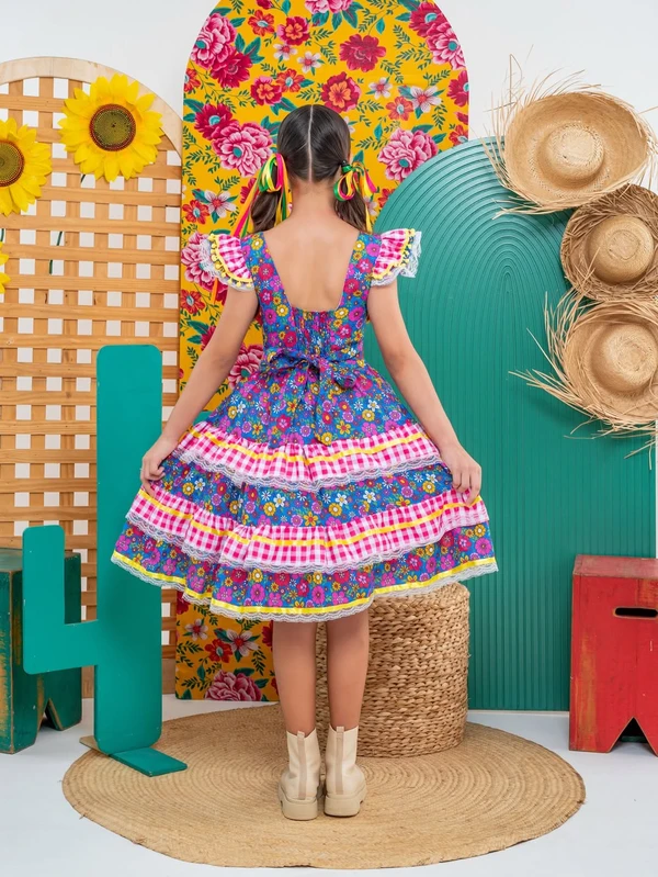 Vestido Junino - Estampado Floral Color 
