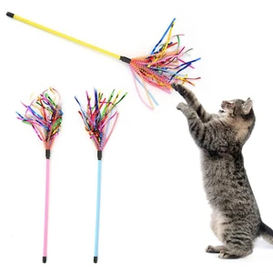 Varinha colorida de fita para pet, 