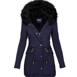 casaco parka outono inverno gola de pele com capuz de ziper