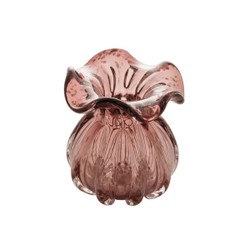 Vaso Murano Trouxinha de Vidro Italy Púrpura e Rose - 13 cm
