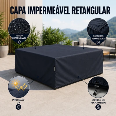 Capa Impermeável Retangular para Móveis Externos