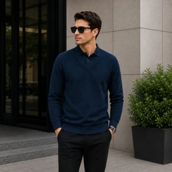 Suéter Polo Velluto em Malha Texturizada Premium com Gola Integrada(COMPRE 1 LEVE2)