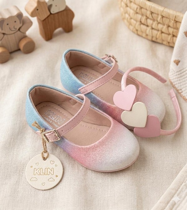 SAPATILHA + TIARA PRINCESA BABY ROSA/AZUL KLIN 152141 