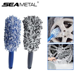 SEAMETAL-Carro Roda Pneu Rim Escova De Limpeza, Portátil, Plush, Hub, Lavagem Ferramenta, Carro Detalhando Cuidados, Remoção de poeira