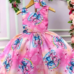 Vestido Temático - Stitch e Angel - Rosa Color 