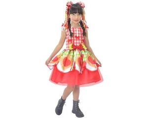 Vestido Festa Junina Tule Vermelho Quadrilha + 2 Laços