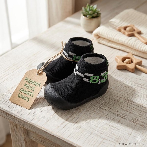 MEIA COMFORT PRETO/VERDE LIMA KLIN - 829169