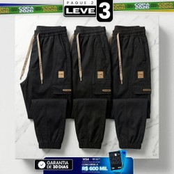 [Leve 3, Pague 2] Calça Cargo Orion Masculina Corte Jogger em Algodão, Poliéster e Fibras Elásticas