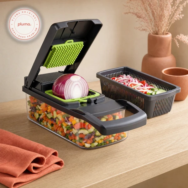 Cortador Ralador Legumes Frutas Multifuncional Cozinha 16 Pç