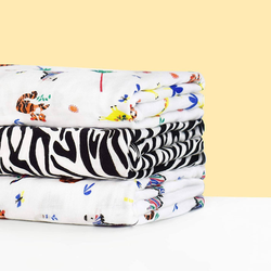 Kit com 3 Fraldas De Pano Estampadas
