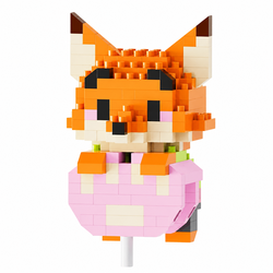 Mini Blocos de Montar Raposa Pixelado Colecionável - 202 Peç