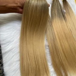 Cabelo Brasileiro Loiro Mesclado 50cm (Raiz Escura) - 100gr
