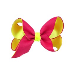 Laço de cabelo - Duplo Pink e Amarelo Neon