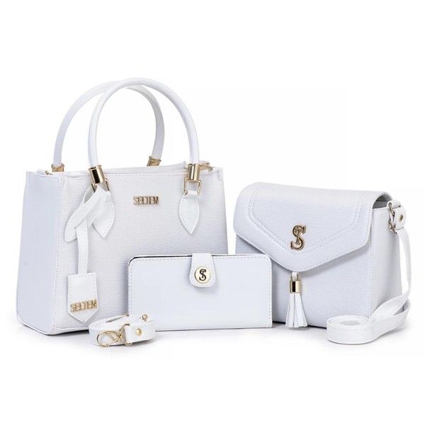 Kit Bolsa Transversal Alça Ajustável Tote e Bolsa Tiracolo Modelo Tampa Com Carteira
