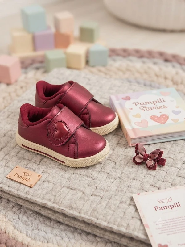TENIS PAMPILI INFANTIL MINI BLOG BORDO 476027 (OBS PRODUTO MANCHADO)