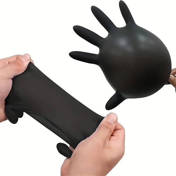 100/50/20 pçs luvas de nitrilo preto engrossado luvas descartáveis para limpeza cabeleireiro à prova dwaterproof água lavar louça tatuagem luvas