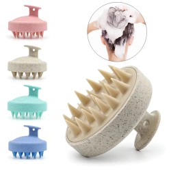 Escova de shampoo de silicone, escova de massagem corporal, banho, chuveiro, salão de cabeleireiro, ferramenta de massagem do couro cabeludo, pente de lavagem de cabelo, 1 peça