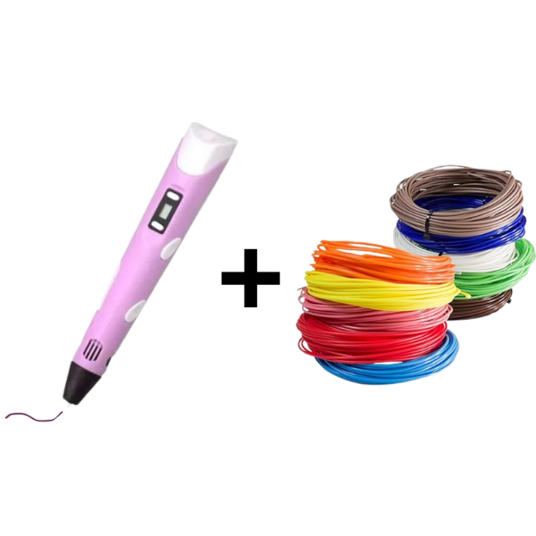 Kit Caneta 3d e 20 filamentos