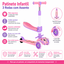 Patinete Infantil 3 Rodas com Assento TIGRE