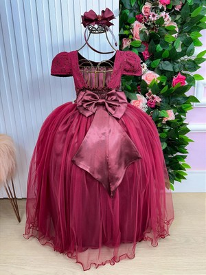 Vestido Luxuoso Longo Rendando – Marsala