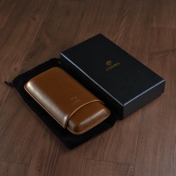 Porta 3 Charutos em Couro Cohiba - Caramelo