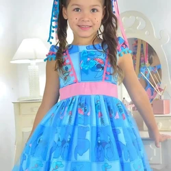 Vestido Stitch Festa Junina São Joao Quadrilha Luxuoso