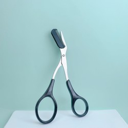 Tesoura rosa para aparar sobrancelhas com pente embutido - aço inoxidável, ferramenta de aliciamento precisa, criando sobrancelhas perfeitas